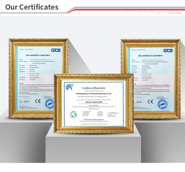 چین Guanyi Transmission Machinery Co., Ltd. گواهینامه ها